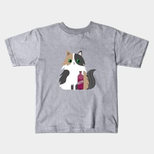 Wine Cat Kids T-Shirt